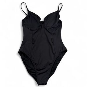 Good American Black One Piece Swimsuit Size 3 Women’s Minimal Classic Swim